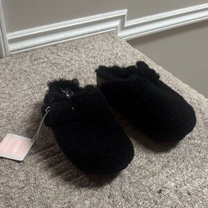 Birkenstock Papillio Black Shearling Boston Clogs 39